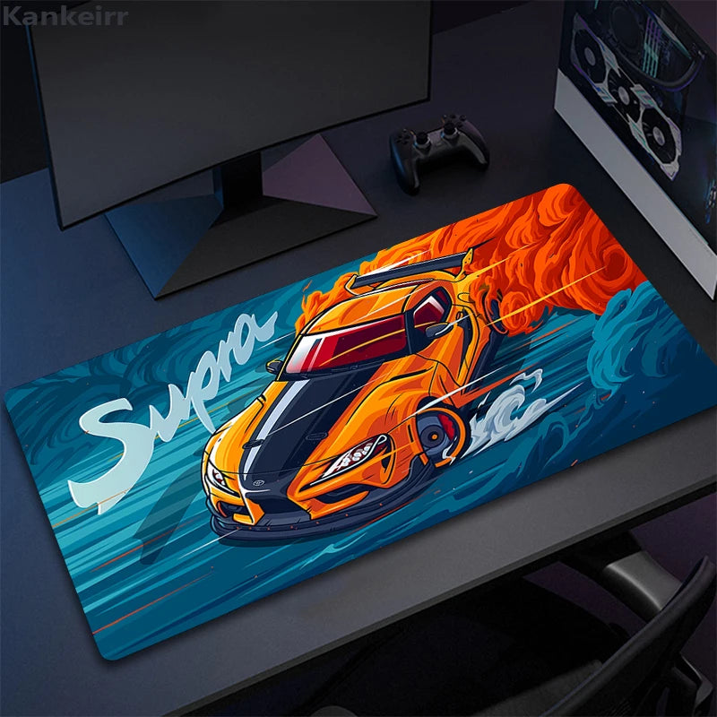 Tapis de souris XXL - 10 design différents - 5 tailles différentes - antidérapant - lavable - surface lisse - bords cousus durables