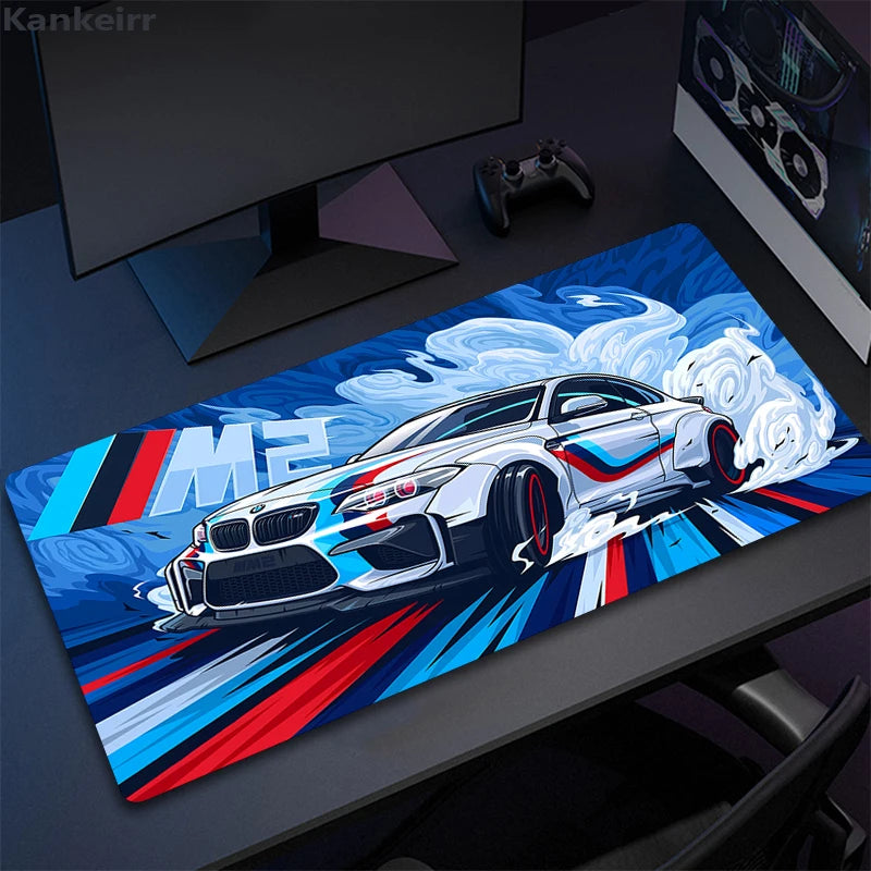 Tapis de souris XXL - 10 design différents ( Porsche 911, mini, Tesla model 3, BRZ, AMG, Supra, GTR, Mustang, BMW) - antidérapant