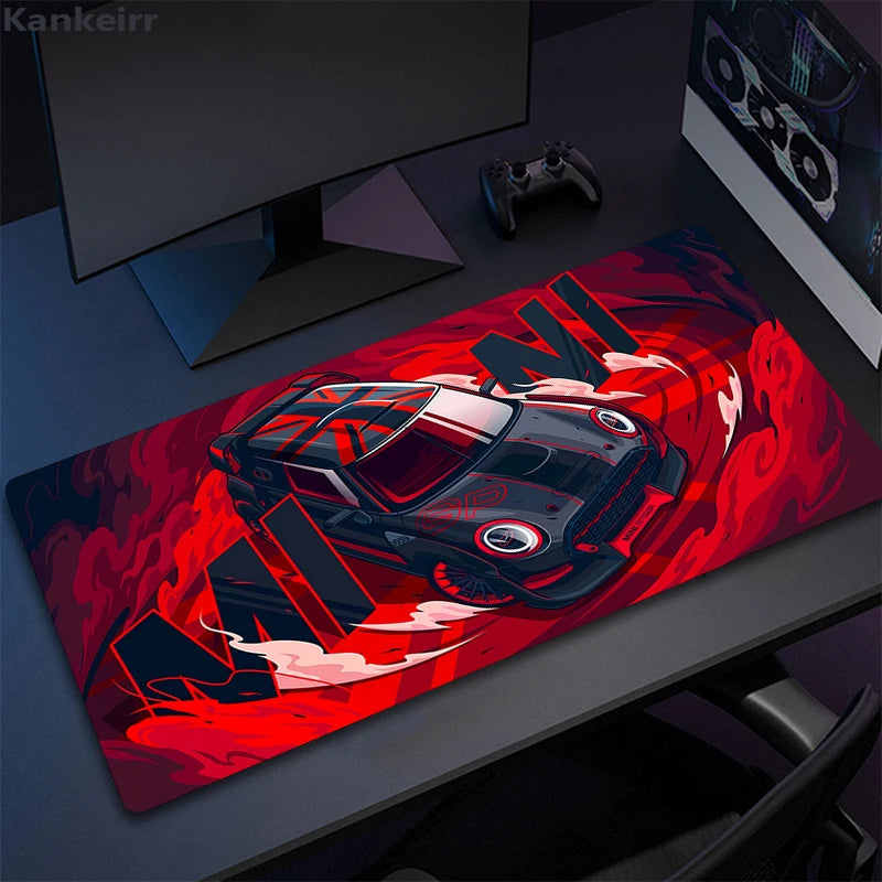 Tapis de souris XXL - 10 design différents - 5 tailles différentes - antidérapant - lavable - surface lisse - bords cousus durables