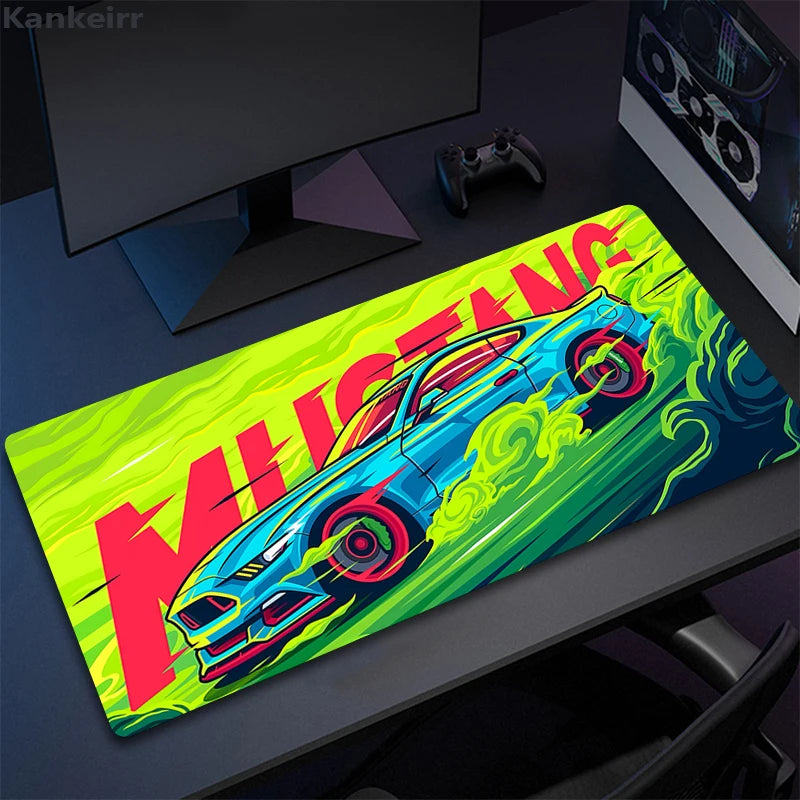 Tapis de souris XXL - 10 design différents ( Porsche 911, mini, Tesla model 3, BRZ, AMG, Supra, GTR, Mustang, BMW) - antidérapant