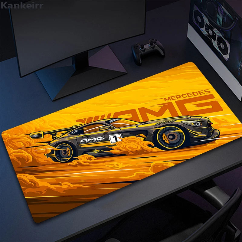 Tapis de souris XXL - 10 design différents ( Porsche 911, mini, Tesla model 3, BRZ, AMG, Supra, GTR, Mustang, BMW) - antidérapant