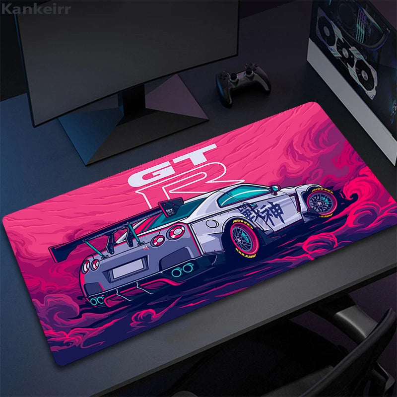 Tapis de souris XXL - 10 design différents ( Porsche 911, mini, Tesla model 3, BRZ, AMG, Supra, GTR, Mustang, BMW) - antidérapant